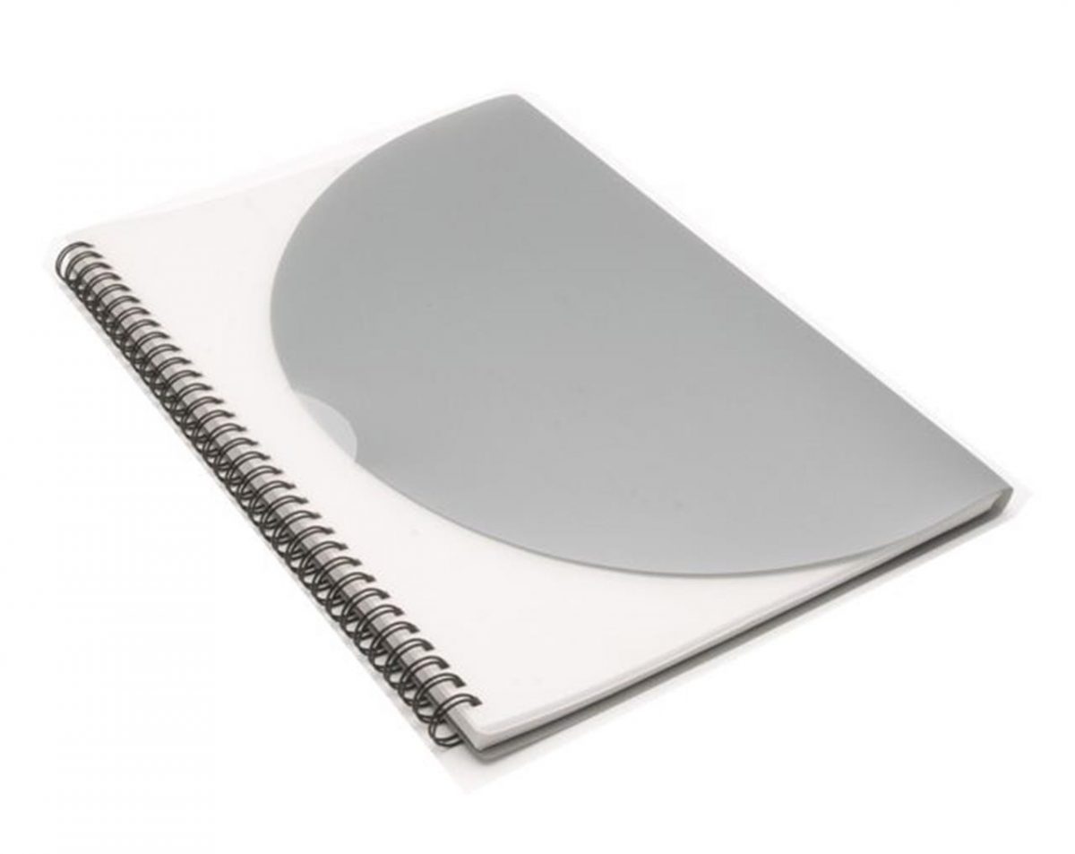 Curve Notepad-Large- Silver A4 DISC