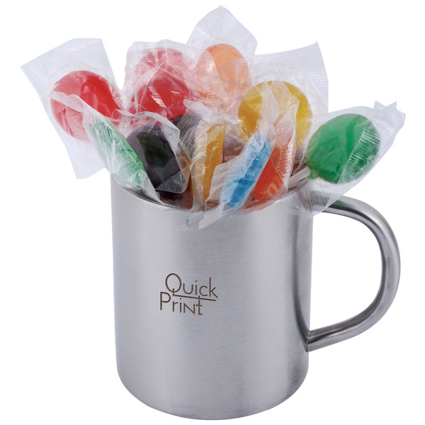 Assorted Colour Lollipops in Java Mug