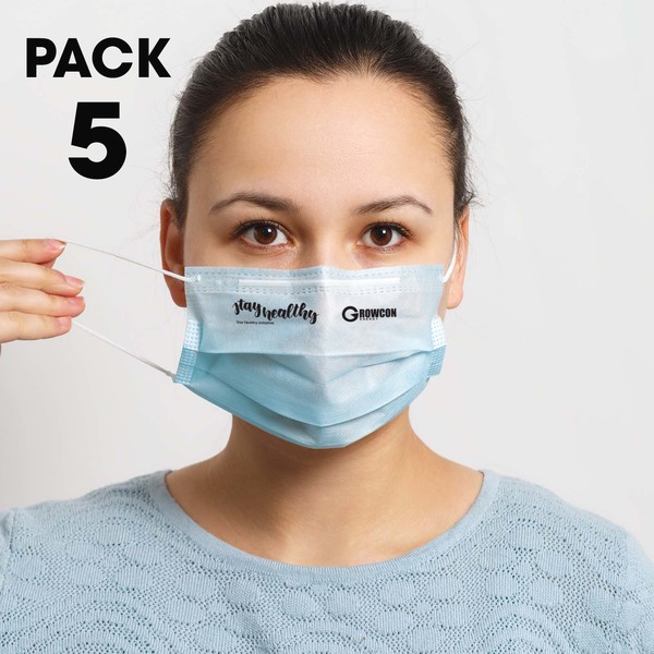 5 Pack – Disposable Face Masks