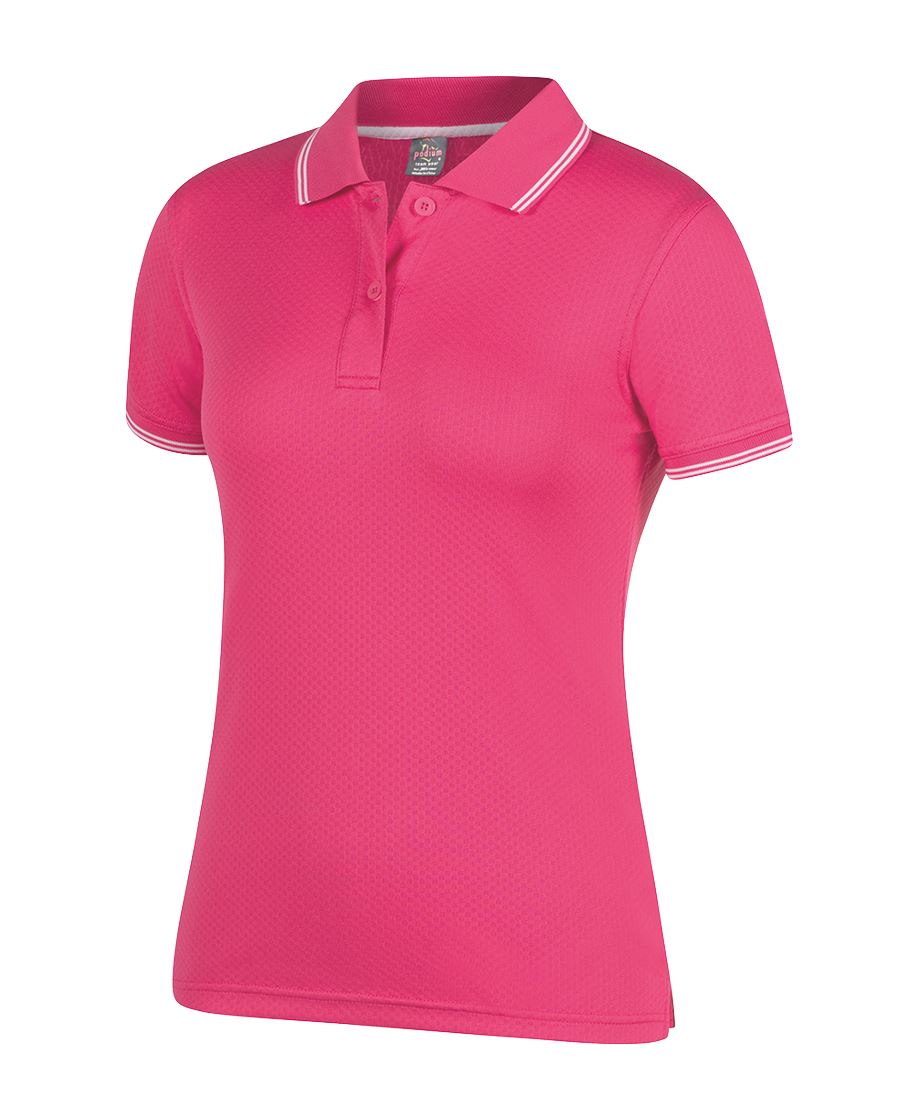 LADIES JACQUARD CONTRAST POLO